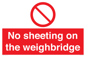 No sheeting on the weighbridge